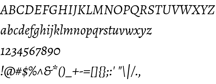 Pretpregled fonta Alegreya Italic