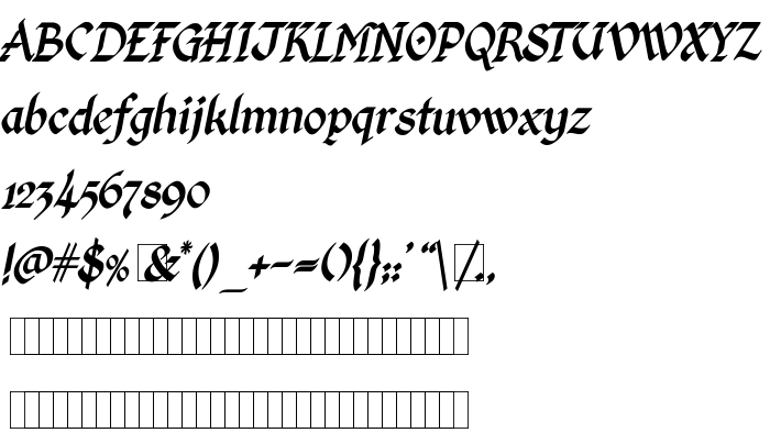 Pretpregled fonta Kingthings Calligraphica Italic