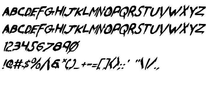 Pretpregled fonta Were-Beast Italic