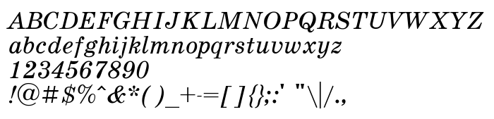 Pretpregled fonta SchoolBookC Italic
