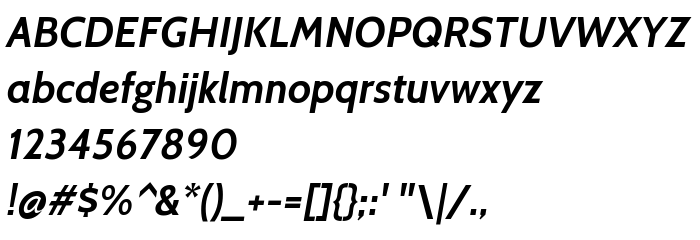 Pretpregled fonta Cabin Bold Italic