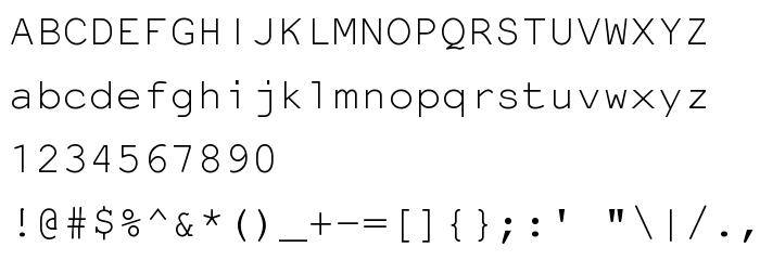 Pretpregled fonta NotCourier