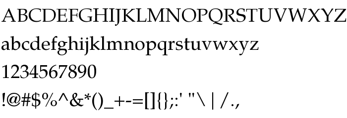 Pretpregled fonta TeX Gyre Pagella