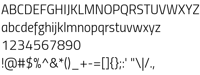 Pretpregled fonta Titillium Light Upright