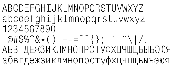 Pretpregled fonta MonoCondensedC