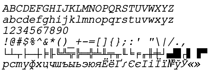 Pretpregled fonta ER Kurier 866 Italic